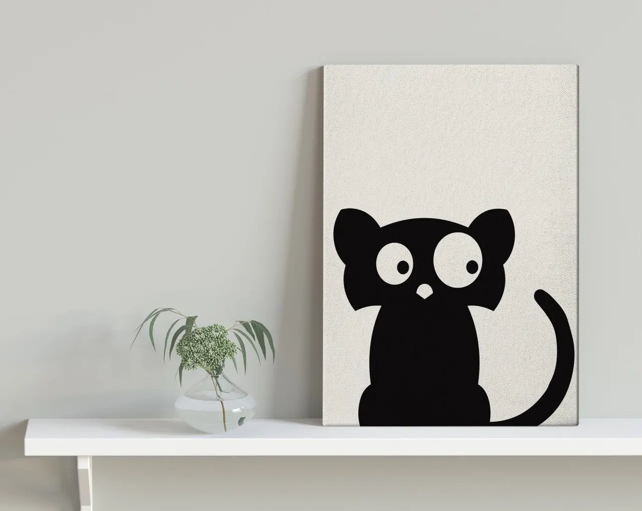 

BK Home Cat Design Canvas Table 30x50cm-1