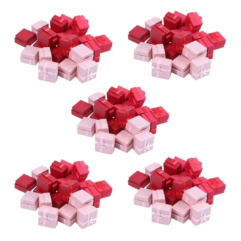 

120-Piece Gift Box Set - Square Ring Jewelry Box For Anniversaries, Weddings, Birthdays, Assorted Colors