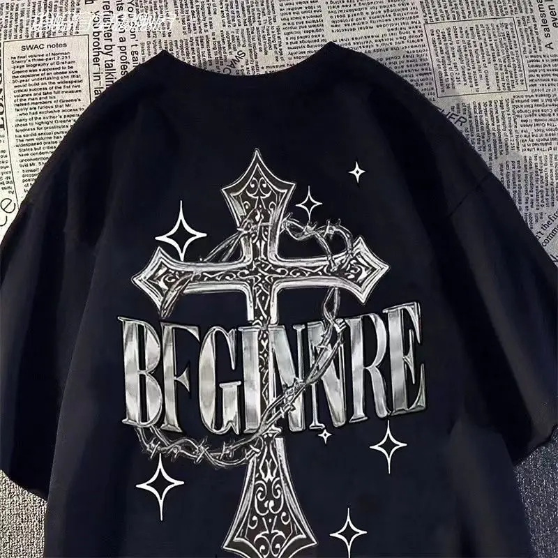 

Футболка Мужская/женская с принтом букв и графическим принтом, модная уличная Свободная Повседневная рубашка в стиле хип-хоп, с коротким рукавом, в американском стиле, на лето