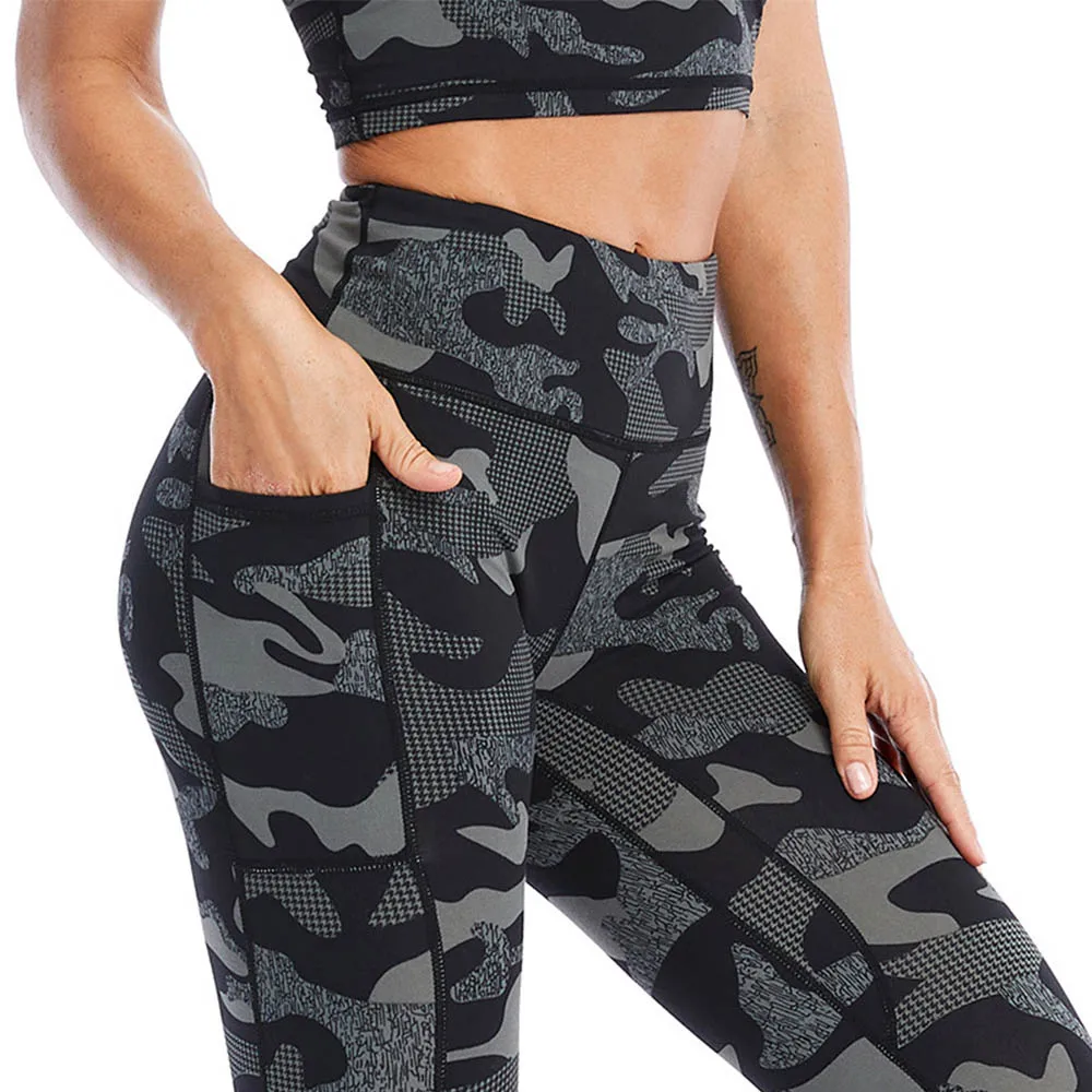 Camouflage Yoga Set Gym Sports Wear Women S-XL Clothes Workout Pants Leggings Fitness Suit Sportswear