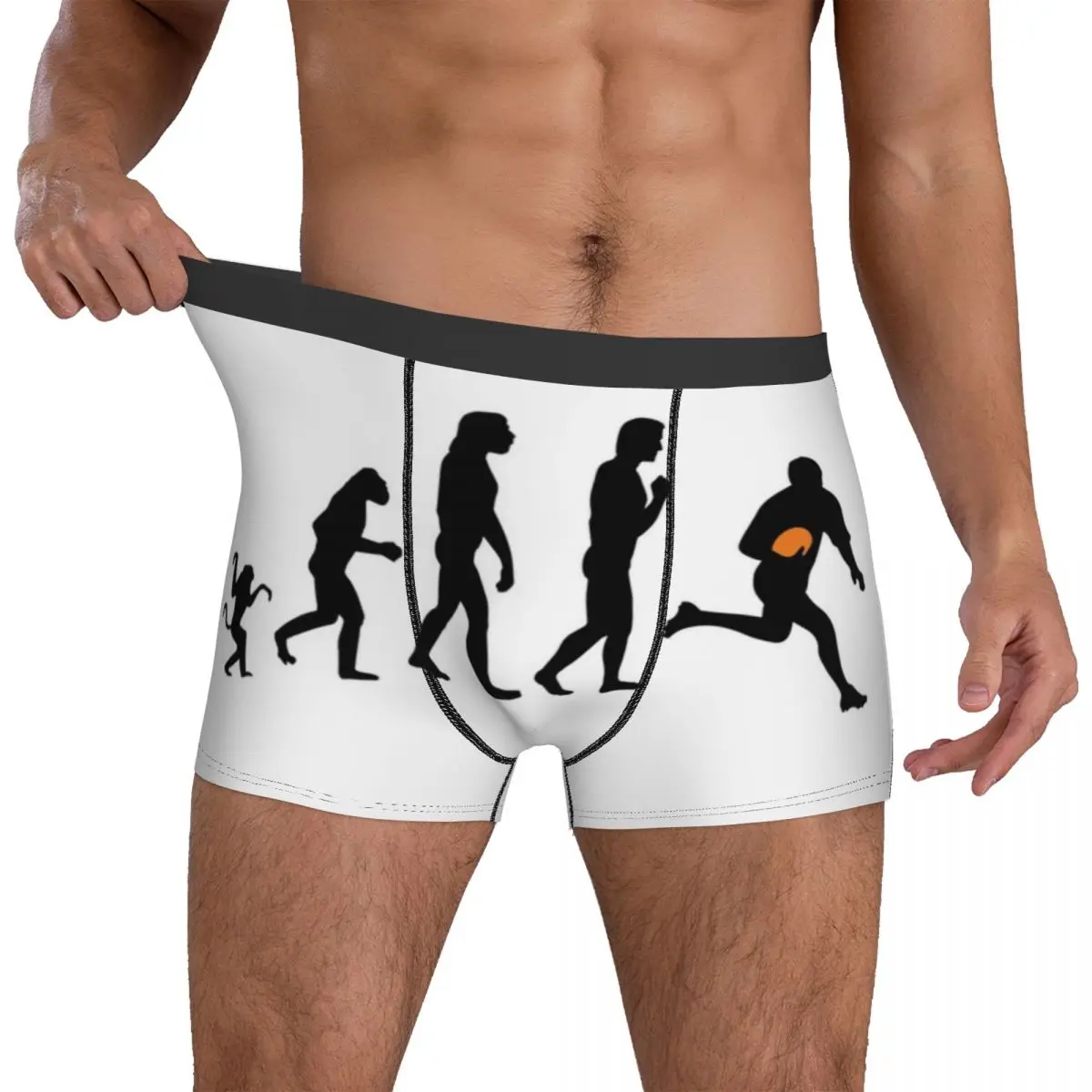 

Rugby Evolution Underwear football sports Monkey into Rugby Soft Underpants Print Shorts Briefs Pouch Man Plus Size Boxershorts