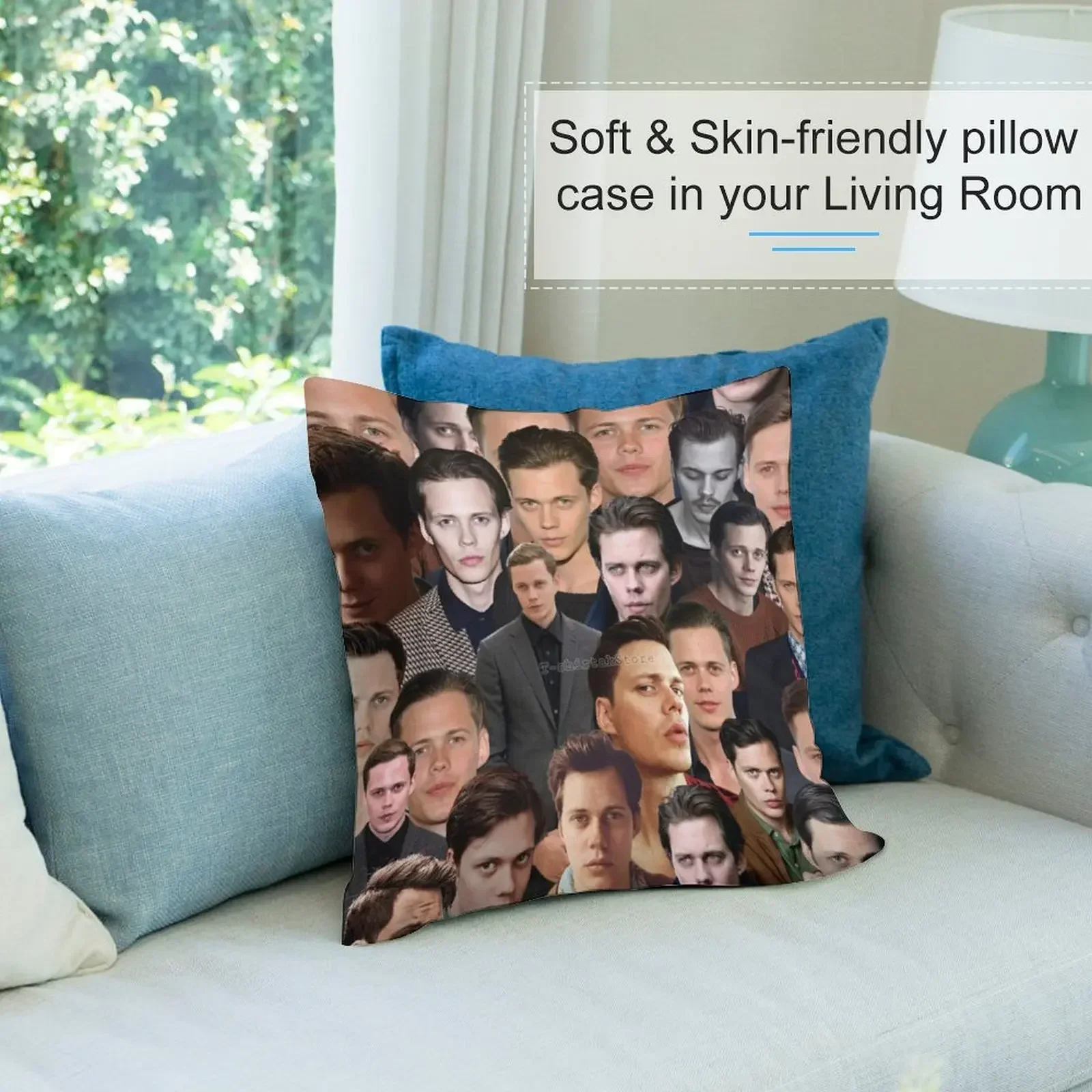 Билл Скарсг?рд фото коллаж наволочка полиэстер