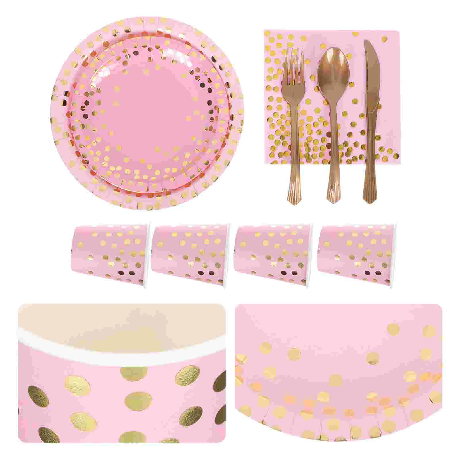 

1 Set Party Tableware Set Disposable Paper Dinnerware Festive Party Supplies