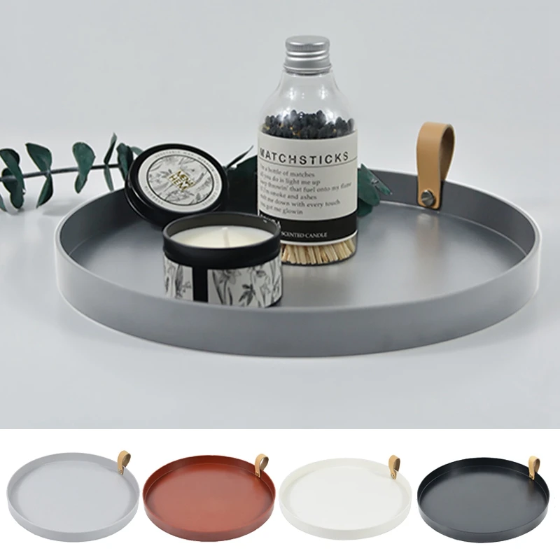 

Nordic Decorative Storage Tray Desktop Sundries Organizer Holder Desk Organizer Cosmetics Jewelry Display Plate Table Decor