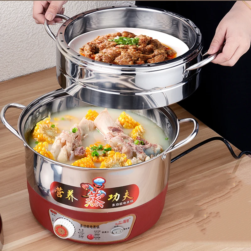 

Kitchen Electric Steamer Boilers Stainless Steel Food Breakfast Water Steamer Boilers Thermostat Ollas De Cocina Home Cookware