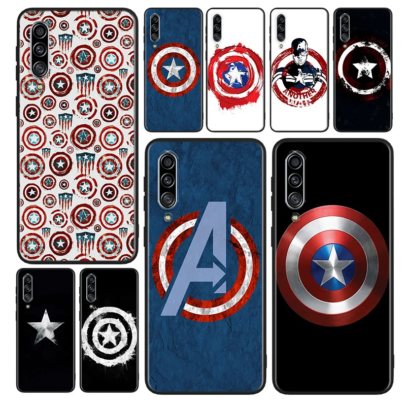 

Marvel Captain America Shield Phone Case For Samsung A90 A80 A70S A60 A50S A30S A40 A2 Core A20E A20S A30 A10S Black Cover