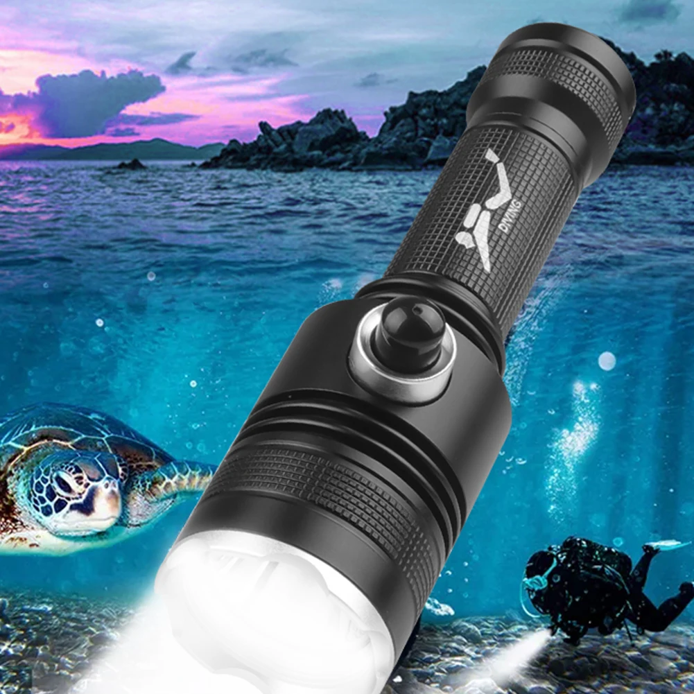 

Waterproof Scuba Diving Flashlight with Hand Rope XHP70 LED Underwater Torch Lamp Underwater Diving Flashlight Outdoor Equipment