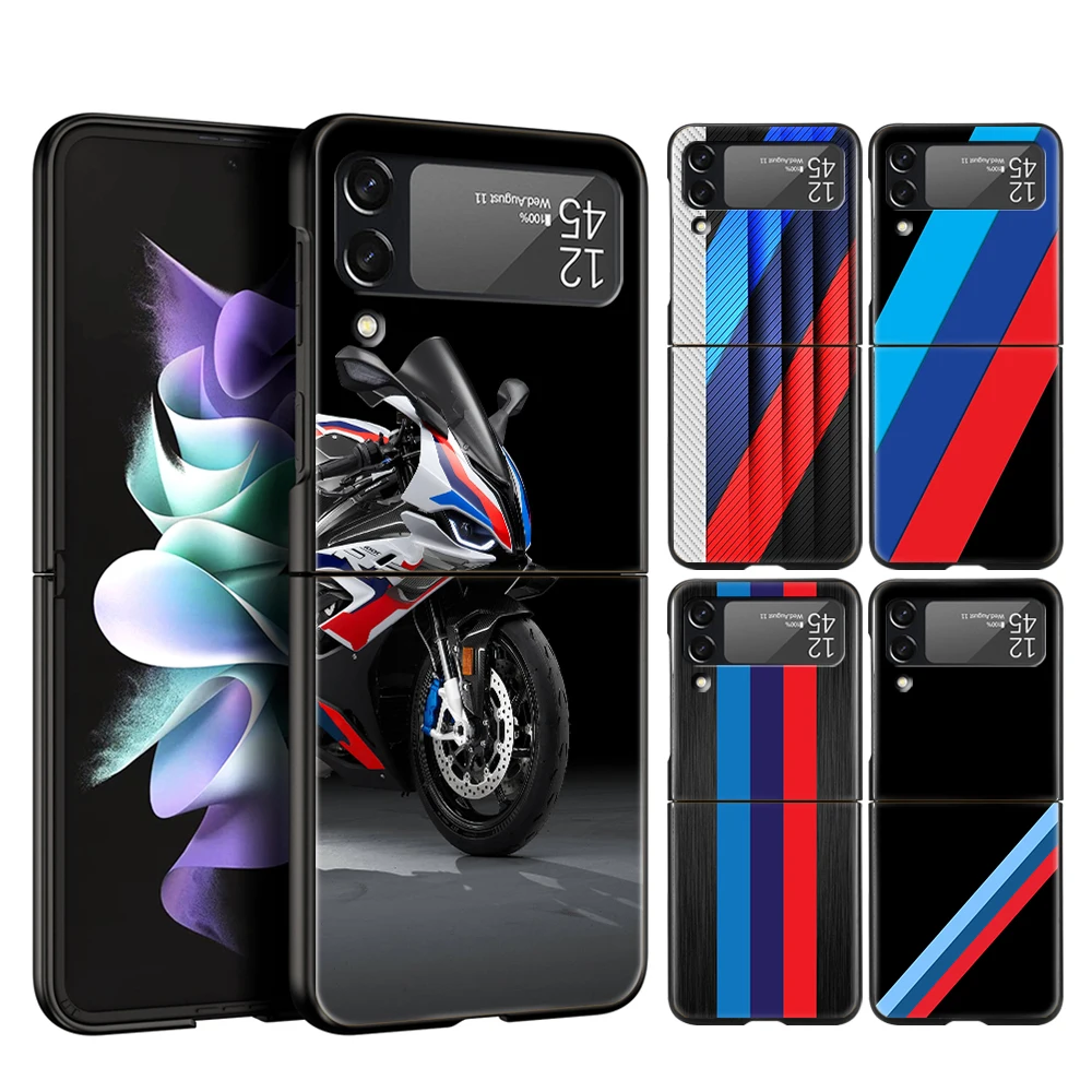

Blue Car White Black For Samsung Galaxy Z Flip 4 Bag Black Phone Cover For Galaxy Z Flip 3 Case Shockproof Hard PC Folding Shell