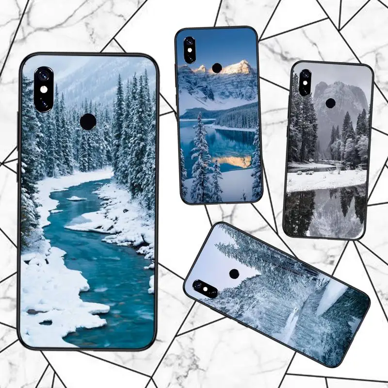 

winter snow scene lanscape Phone Case For Xiaomi Redmi note 7 8 9 11 t s 10 A pro lite funda shell coque
