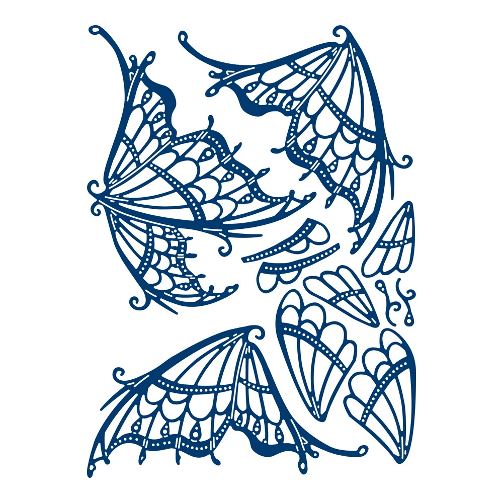 2024 вырезанные бабочки с татуировкой кружевной фон металлические штампы для мам
