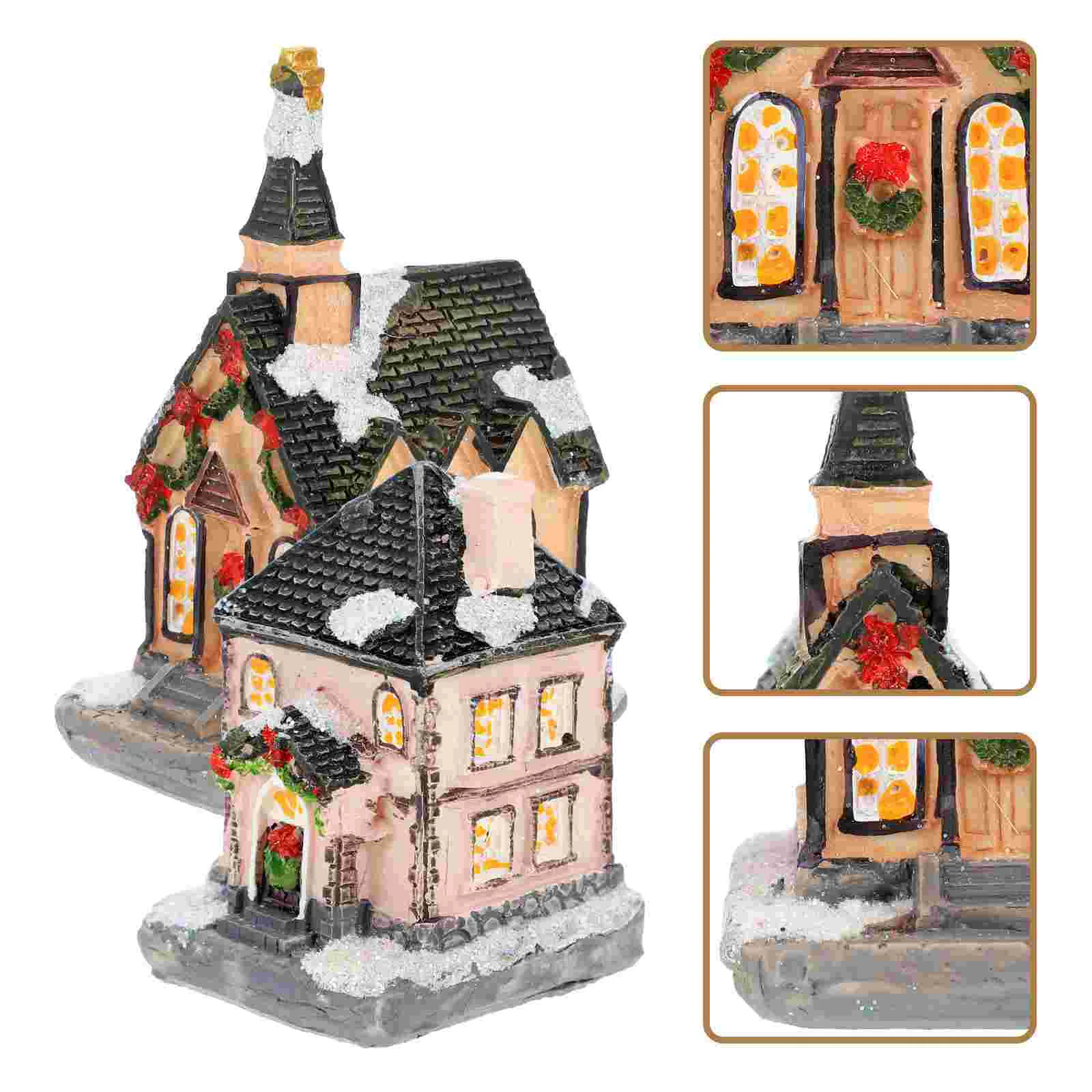 

Christmas Housevillage Led Party Centerpiece Decor Luminous Glowing Decorative Ornaments Tablefavor Ornament Hanging Tree
