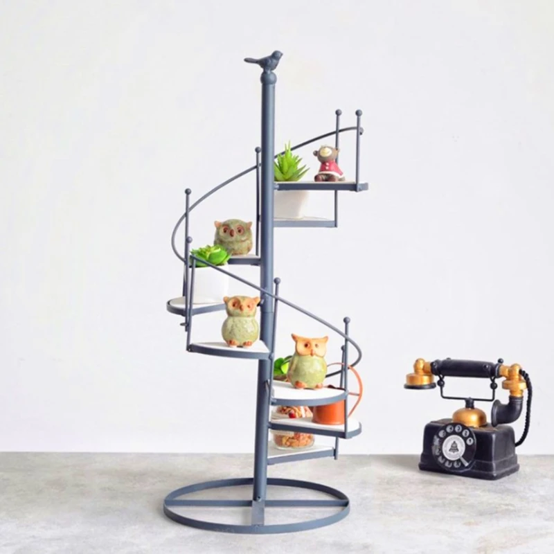 

Nordic Modern 8-story Spiral Staircase Wrought Iron Flower Pot Stand Plant Stand Flower Pot Stand Display Pot Rack Shelf