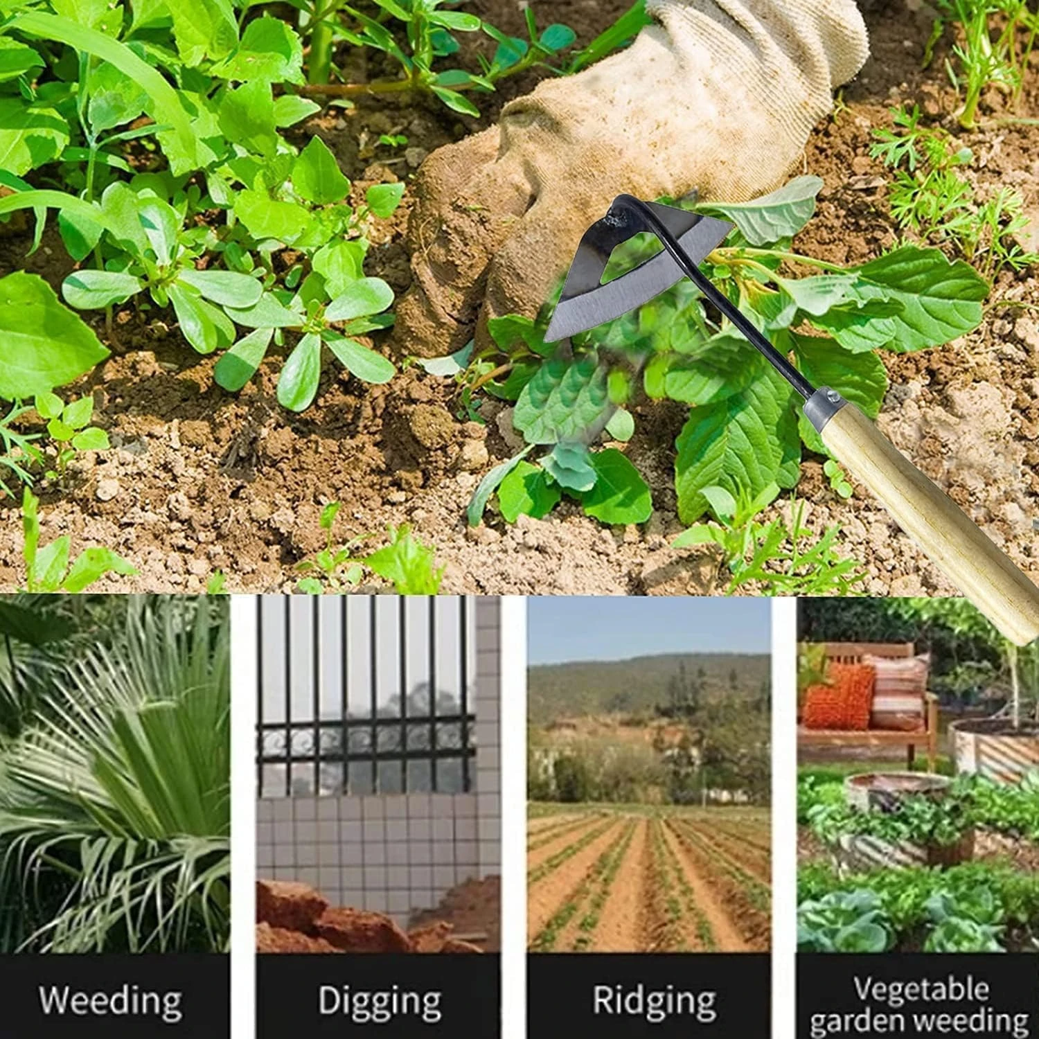 2 шт. инструменты для садовой мотыги цельностальная закаленная полая мотыга