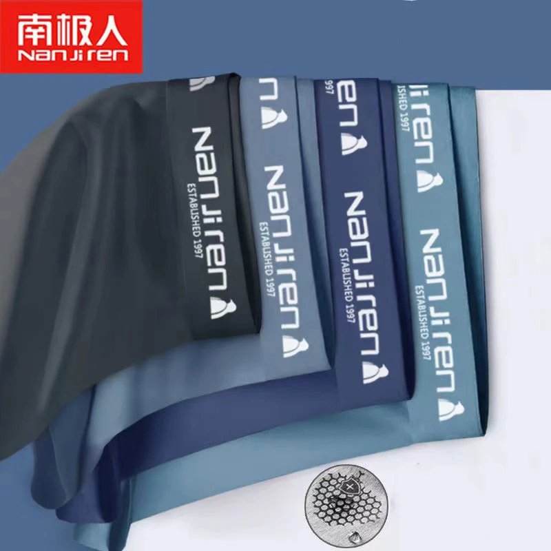 4pcs/Lot Men's Underwear Summer Ultra-thin Shorts Ice Graphene Antibacterial Boxer Shorts Cool Breathable Underpants Men