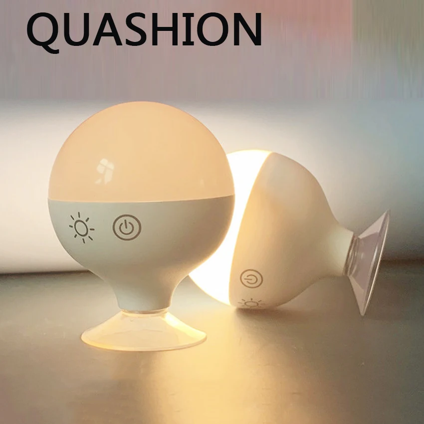 Simple Rechargeable Mirror Light Creative Hole-free Suction Cup night light New Home decorations lamp for Dresser Makeup Mirror
