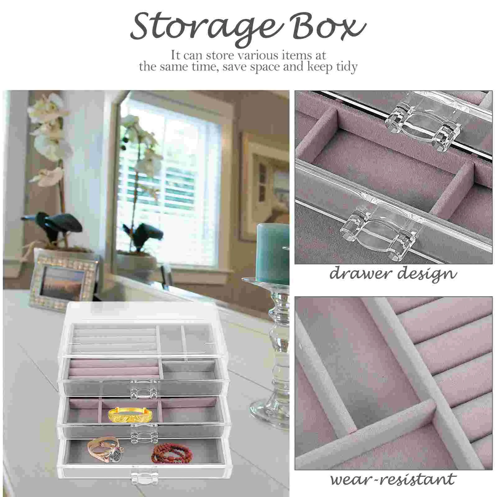 Jewelry Box Storage Organizer Case Display Joyeros De Mujer Organizador Earring Earrings Divider Acrylic Tray Drawer Trinket