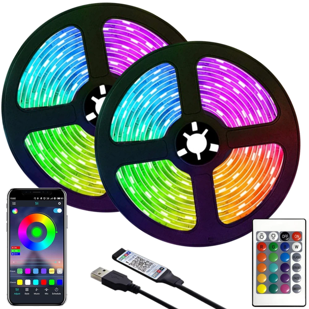 Светодиодная лента, светящаяся лента с Bluetooth, 1-10 м