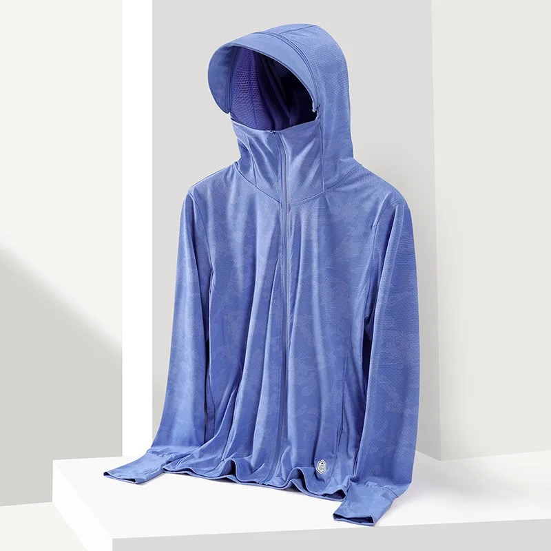 

2022 new ice silk sunscreen clothes men's summer thin breathable brim women's casual outdoor quick-drying jacket