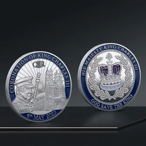 

UK The King Of England Charles III Coronation Silver Plated Commemorative Coin