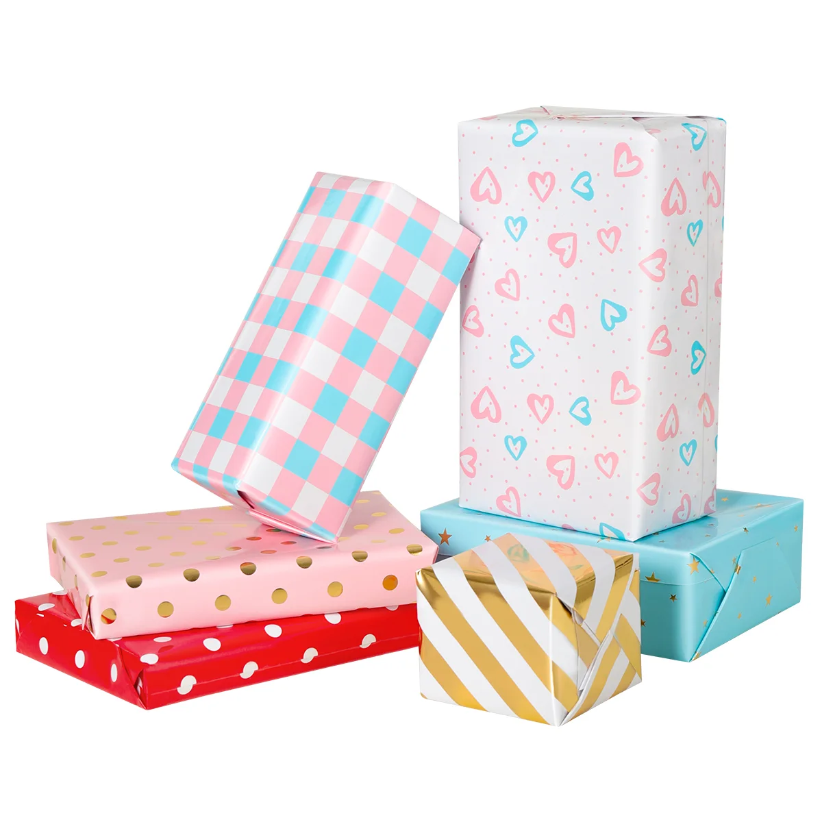 

6 Sheets Wrapping Paper Roll Holiday Wrapping Paper Gift Wrapping Paper Roll Gift Wrap Wedding Wrapping Paper Roll