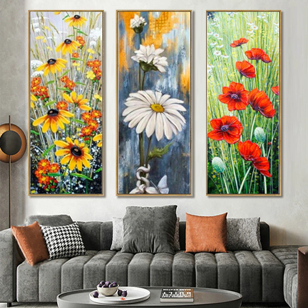 

Flower 5D Diamond Painting Full DIY Diamond Embroidery Rhinestone Mosaic Cross Stitch Kit 15x60cm Art Painting Home Decor