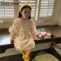 freely move girls dress autumn new baby girl princess dress floral ruffle dress girls fashion kids outfit childrens clothing