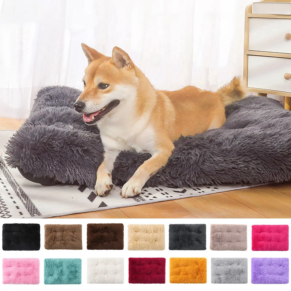 

Dog Bed Crate Pad Mat 14 Colors for Large Small Dogs Cats Sleeping Fulffy Faux Fur Kennel Pad Comfy Self Warming Nonslip Dog Bed