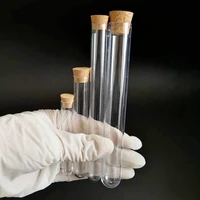 50pcslot dia 12mm to 25mm hard plastic test tubes with cork stopper for experiments length from 60mm to 150mm