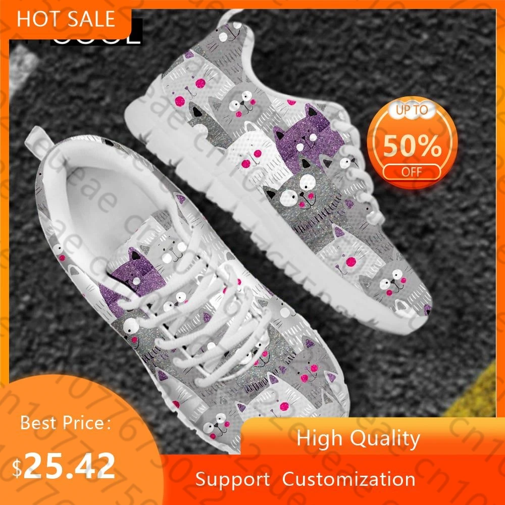 Женская спортивная обувь HYCOOL повседневные кроссовки на шнуровке с милым