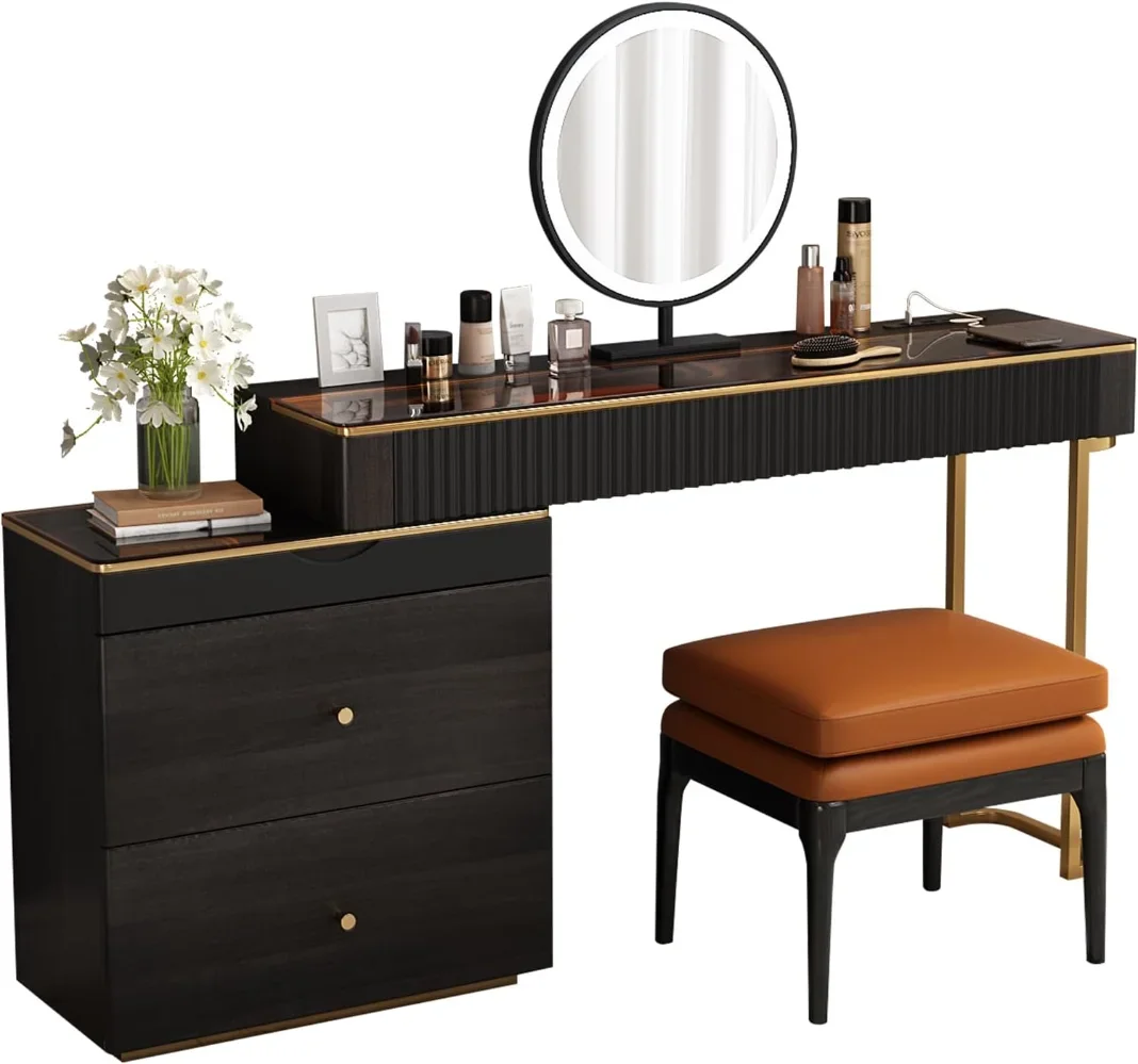 Косметический столик 、 выдвижной набор туалетный супер-память с искусственным