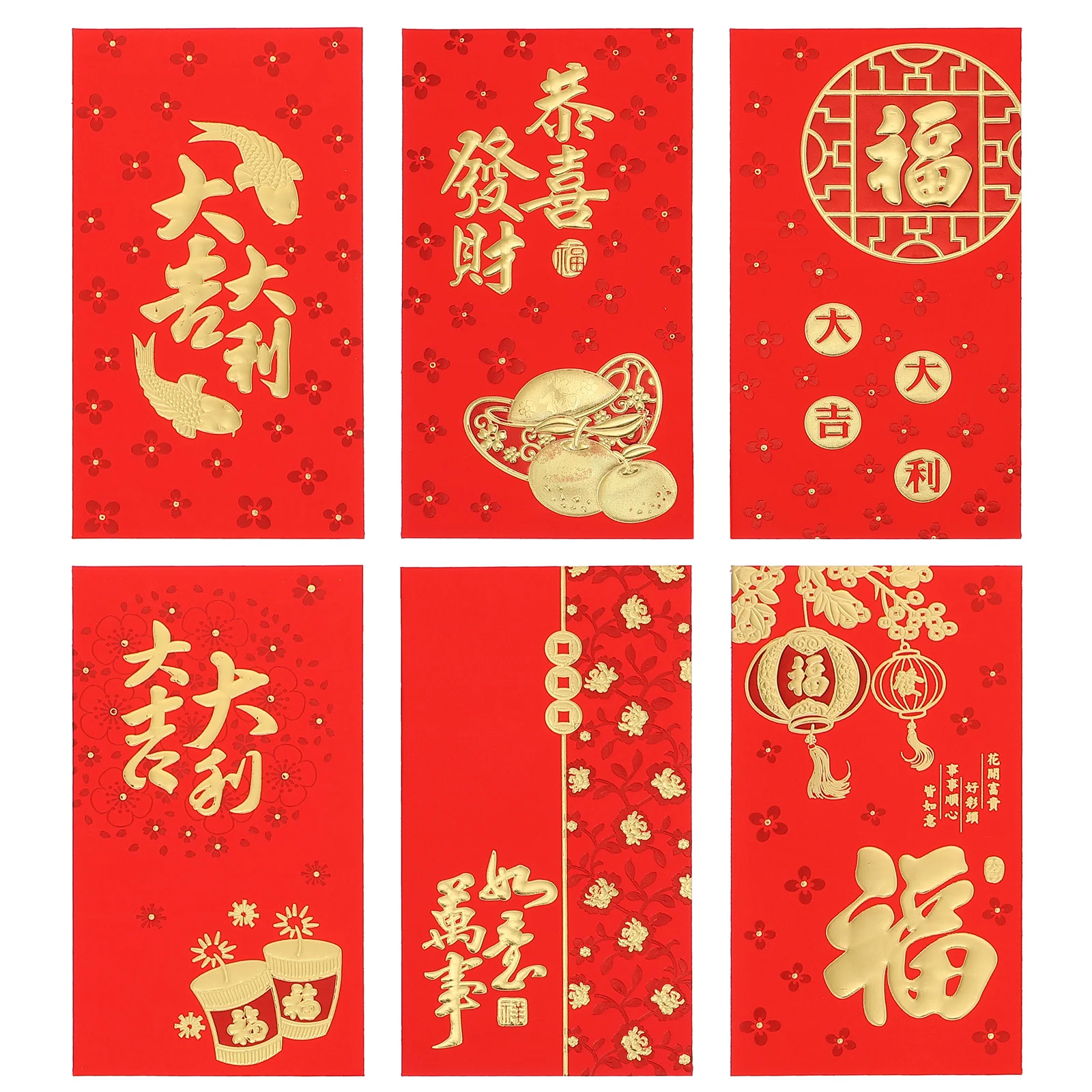 

Envelopes 2022 Chinese New Year Of The Hong Bao Packets with Golden Embossed Patterns for Wedding Favors Festival Wedding