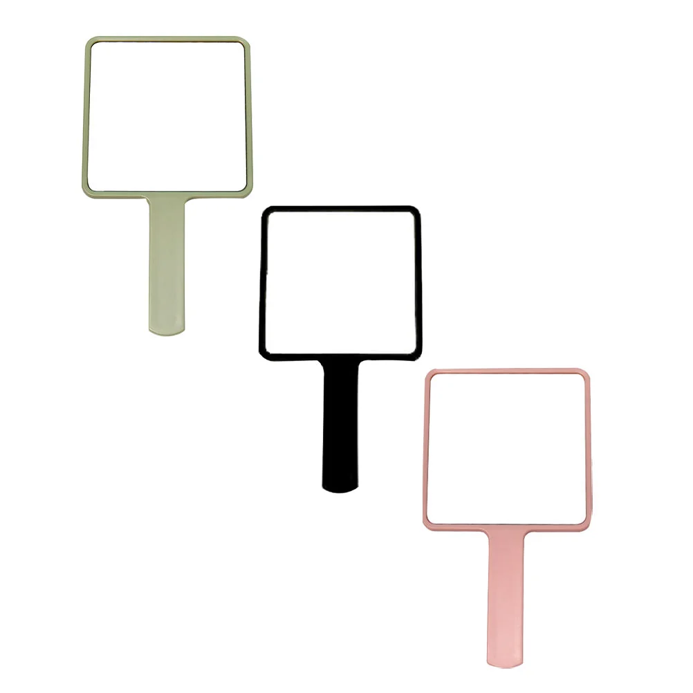 

3Pcs Adorable Mirror Makeup Supply Small Handle Mirror Portable Makeup Mirror for Makeup Outside Travel