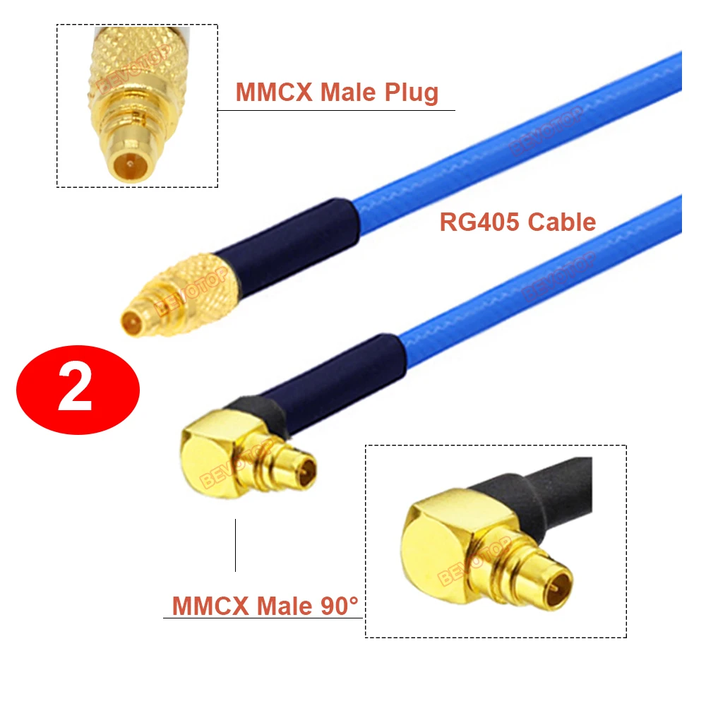 1 шт. RG405 MMCX кабель папа на прямой/правый угол 90 ° Высокочастотная вилка RG-405 086