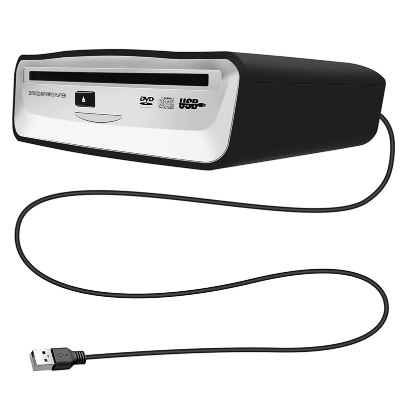 

Автомагнитола 1 шт., коробка для проигрывателя CD/DVD, с USB разъемом, внешний черный стерео проигрыватель для Android