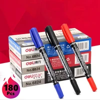 180pcsset wholesale twin tip permanent paint marker pen oily waterproof ink black pens for signature pen stationery supplies