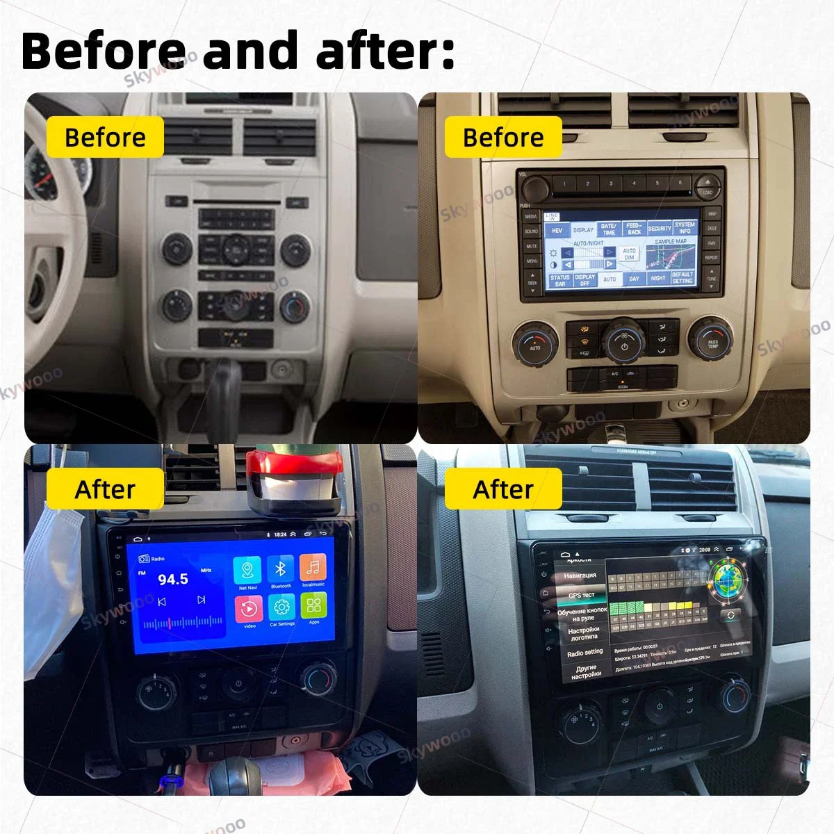 Автомобильный радиоприемник для Ford Escape 2007-2012 9-дюймовый экран 2 Din Android головное