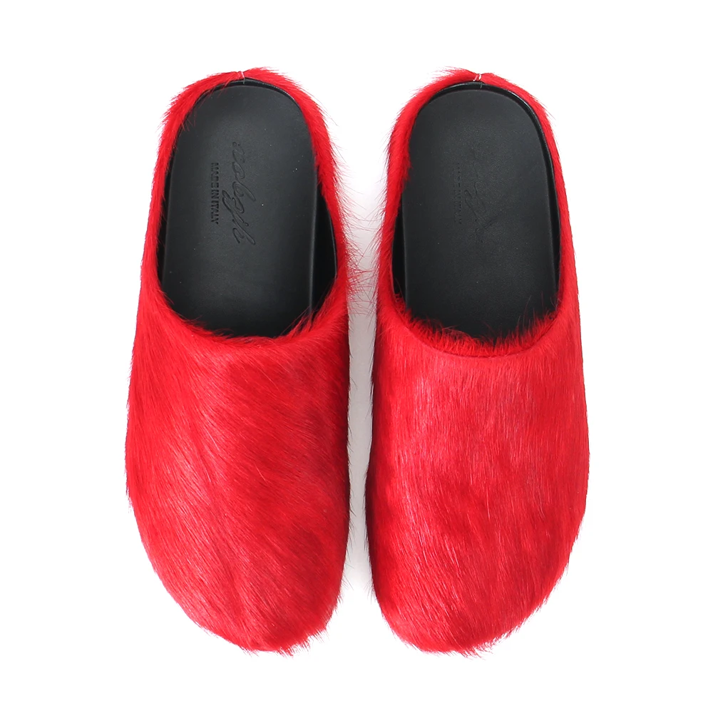 New Lp shoes 2023 Japanese Baotoutuo Pink Lazy Man Maomao Tuo Candy Net Red Popular Genuine Leather Casual Horse Hair Coating