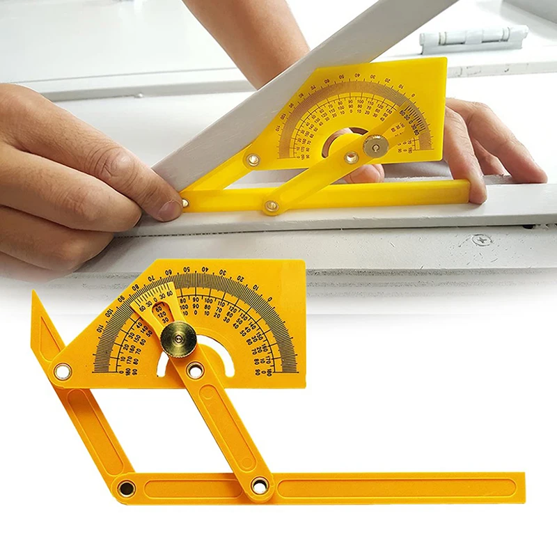 

1PC Precise Protractor And Angle Finder Woodworking Measurement Tools 0° To 180° ABS Plastic Ruler Right Angle Semicircle Ruler