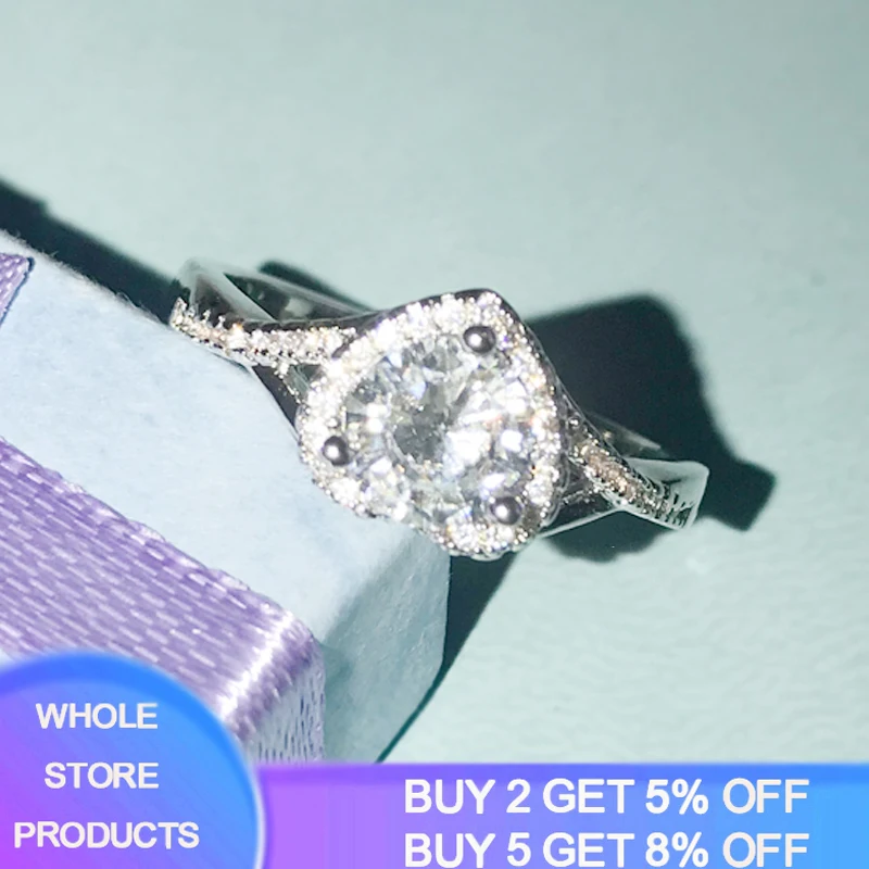 

YANHUI Tibetan Silver Heart Shaped Wedding Rings For Women Luxury Elegant Zircon Engagement Ring Jewelry Party Gift