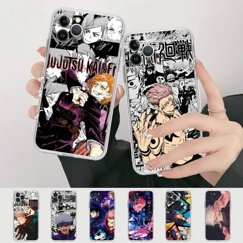 

Jujutsu Kaisen Anime Phone Case For iPhone 11 12 13 14 Mini Pro Max XR X XS TPU Clear Case For 8 7 6 Plus SE 2020
