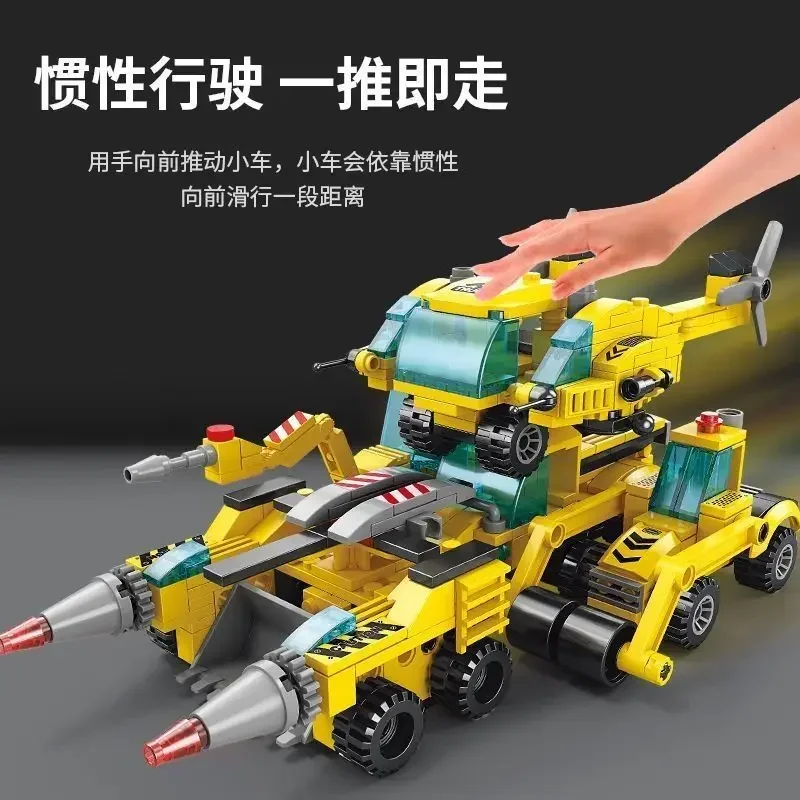 Конструктор-трансформер 6 в 1 боевой корабль динозавр мейча Инженерная модель