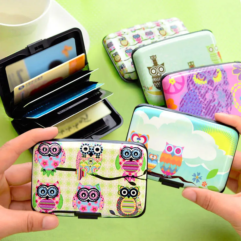 

2022 New Cute Owl Printed Wallet Case Credit Card Holder 7 Cards Slots Theft Proof With Extra Security Layers Carteras Mujer