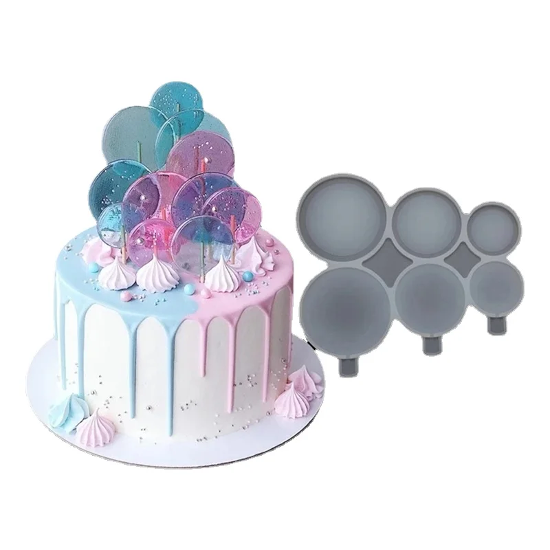 

Round Love Star Epoxy Mold DIY Chocolate Coral Cheese Lollipop Silicone Mold Cake Decoration Accessories Baking Accessories