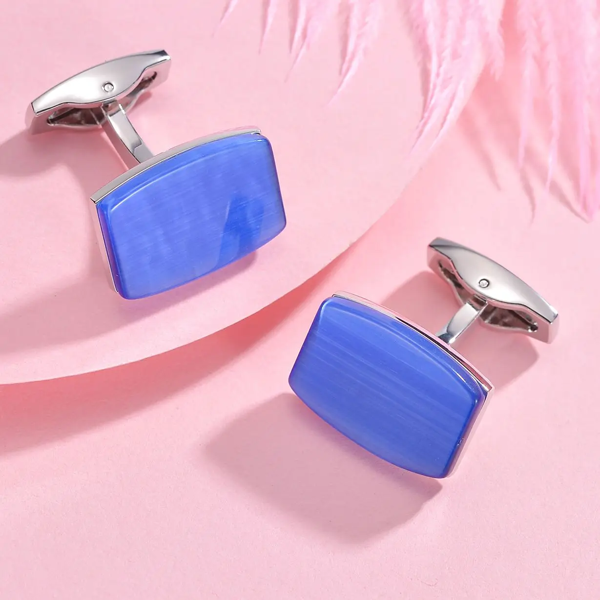 

Square Men's Shirts Cufflinks Round Blue French shirts Jewelry Brand Cufflinks Gift For Husbands