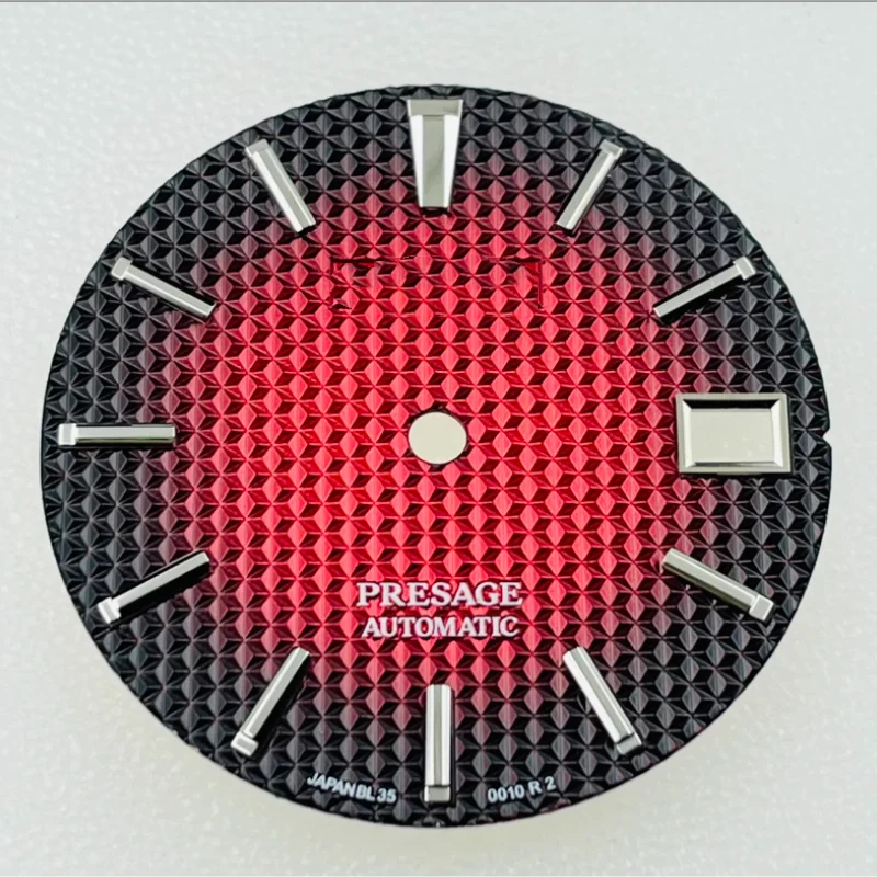 28mm NH35 dial watch accessory red black orange diving watch stripe nail rose gold dial Suitable for NH35/NH36 movements