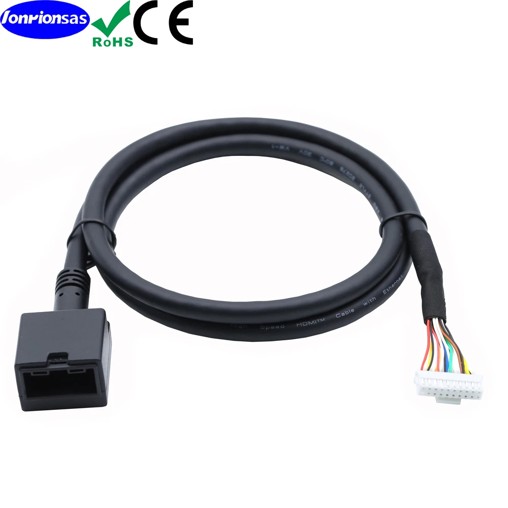 Высокоскоростной HDMI E Тип 19P женский черный молдинг к проводке 20P PH корпус видеопереключатель кабель