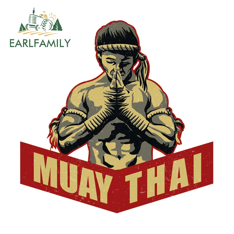 

EARLFAMILY 13 см x 12,9 см для Muay Thai, автомобильные наклейки, водонепроницаемые, с защитой от царапин, искусственная доска для серфинга, виниловое украшение