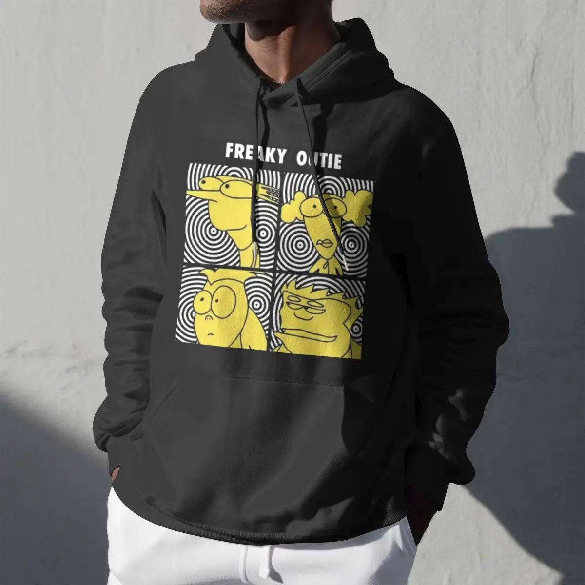 Причудливый!! Олашка!!! Мужская флисовая толстовка с капюшоном черная длинными