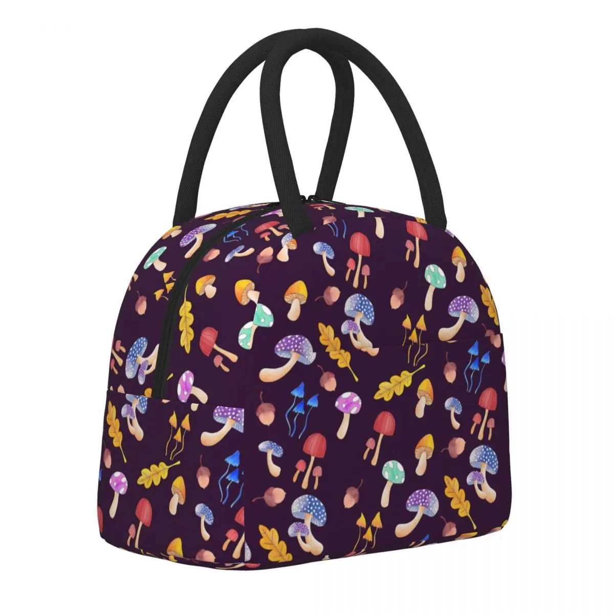 

Magic Mushroom Lunch Bag Forest Mushrooms Portable Lunch Box Outdoor Picnic Print Cooler Bag Oxford Thermal Tote Handbags