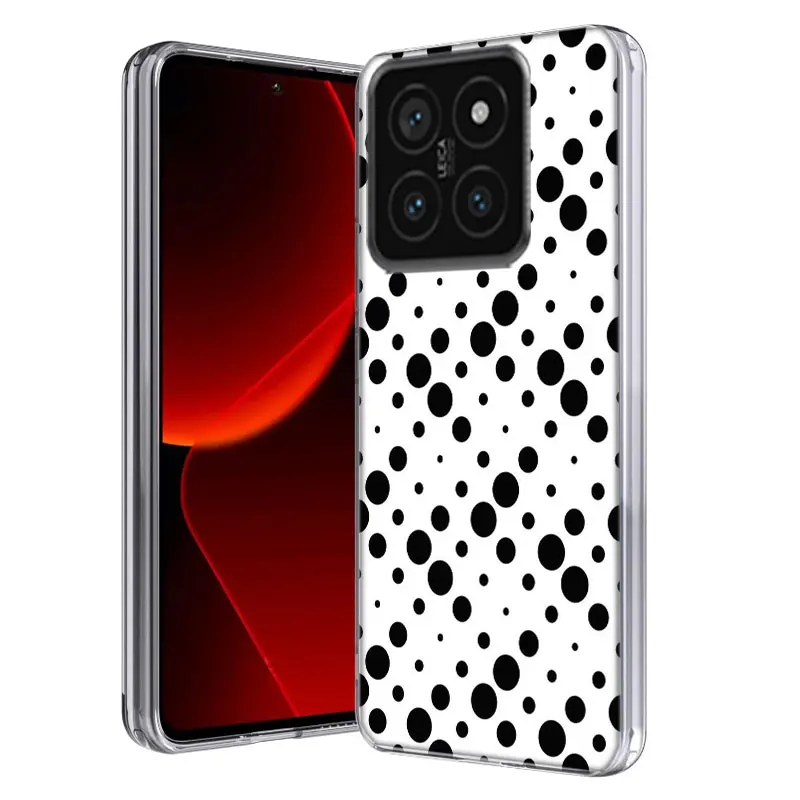 Черно-белый защитный прозрачный чехол в горошек для телефона Xiaom Mi 12 12T 11T 10T 9T 13 11 10